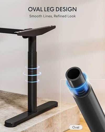 FLEXISPOT 63" x 24" Solid Wood Standing Desk, Black Oval Legs - Image 4