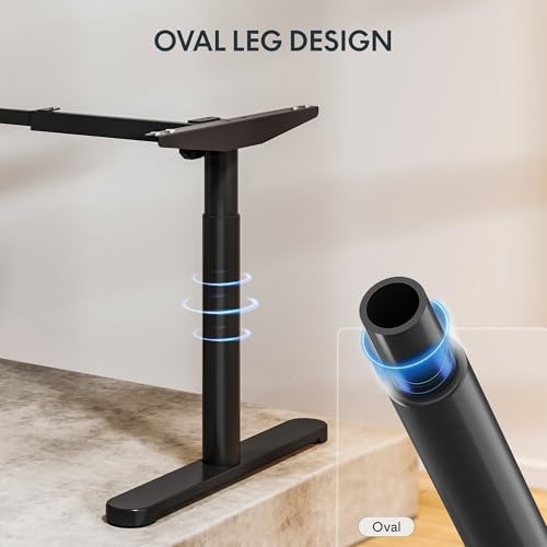 FLEXISPOT 48" x 24" Solid Bamboo Standing Desk, Black Oval Legs - Image 5