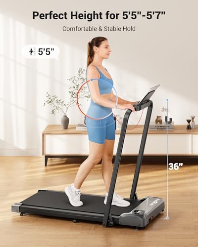 THERUN Walking Pad with Handle Bar, 2 in 1 Under Desk Portable Treadmill - Image 5