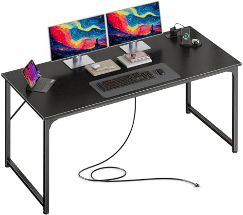 PRAISUN 54 X 24 Inch Deeper Desk with Power Outlets by PRAISUN