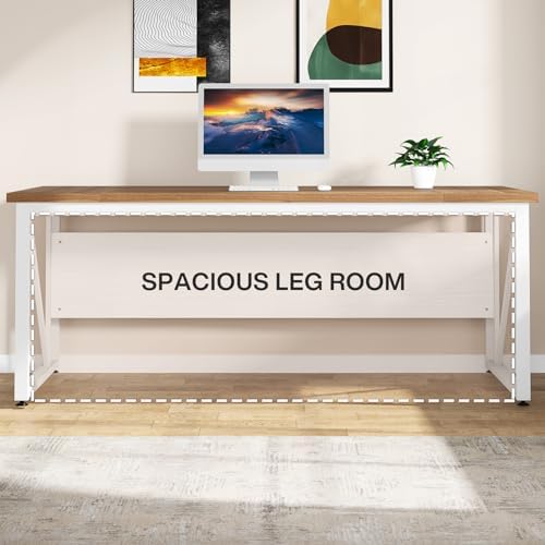 Tribesigns 63 inches Executive Desk and 47" lateral File Cabinet, L-Shaped Computer Desk Home Office Furniture Set with Drawers and Storage Shelves, Office Table with Cabinet (Walnut+White, 63) - Image 6