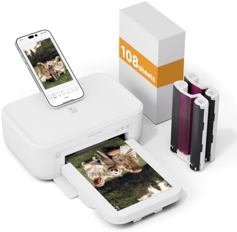 HPRT Photo Printer 4×6”,Wi-Fi for Phone,Thermal Dye-Sublimation, White by HPRT
