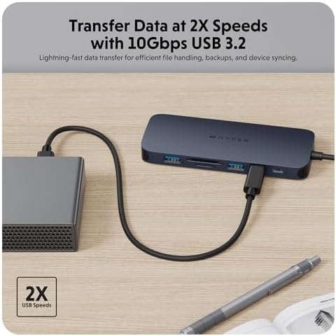 HyperDrive Next 10 Port USB C Hub for Mac, PC, and Chromebook with 4K60Hz HDMI, 2 USB-A, USB-C Hub 10Gbps 140W Power Delivery, SD & microSD Card Reader, Ethernet, 3.5mm Audio Ports - Image 4