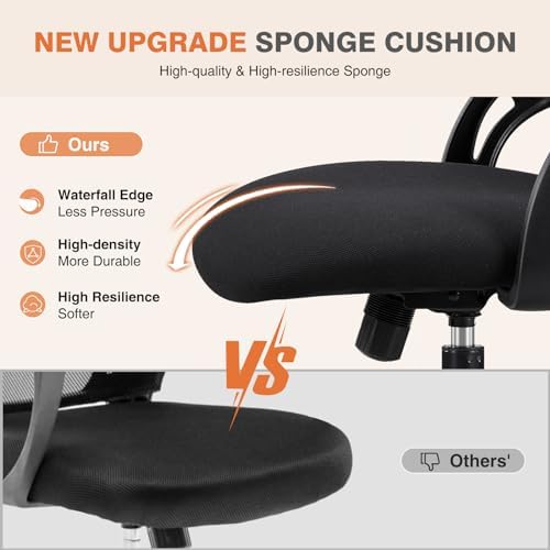 Sweetcrispy Computer Desk Chair, Mesh Office Chair with Lumbar Support - Image 4