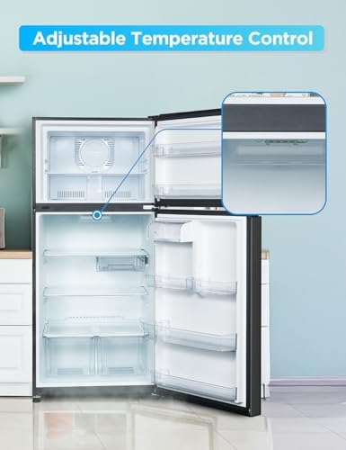 Commercial Cool 18 Cu. Ft. Top Mount Refrigerator with Freezer, 2-Door Refrigerator with Top Freezer and Adjustable Temperature Control, Ice Maker Ready, Energy Star Certified, Black - Image 3