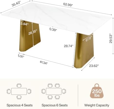 Tribesigns 63" Sintered Stone Executive Desk, Modern Office Writing Desk - Image 2
