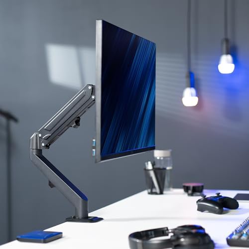 VIVO Heavy Duty Single Monitor Tension Arm for up to 27 inch Screens, Holds 14.3 lbs, Premium Desk Mount Stand, Black, STAND-V101O - Image 2