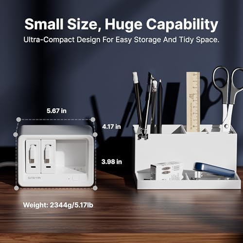 Gitryin 10-in-1 Desktop Charging Station, 6 AC, 80W Retractable GaN Charger - Image 5