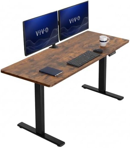 VIVO Rustic Vintage Brown 60 x 24 in Standing Desk, DESK-KIT-1B6N by VIVO