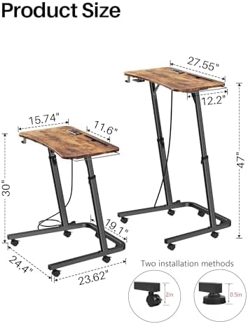 Adjustable Height Standing Desk for Walking Pad, Treadmill Desk with Wheels - Image 2