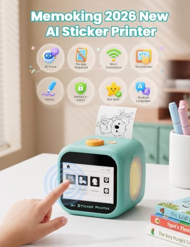 AI Voice Sticker Maker for Kids, Touchscreen Inkless Thermal for DIY Fun - Image 2