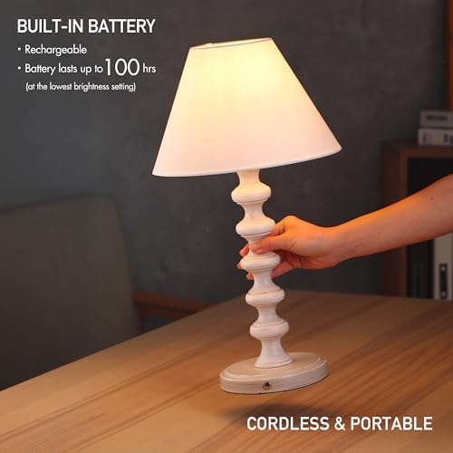 O'Bright Ember Rechargeable Table Lamp (Whitewashed_Baluster) - Image 3
