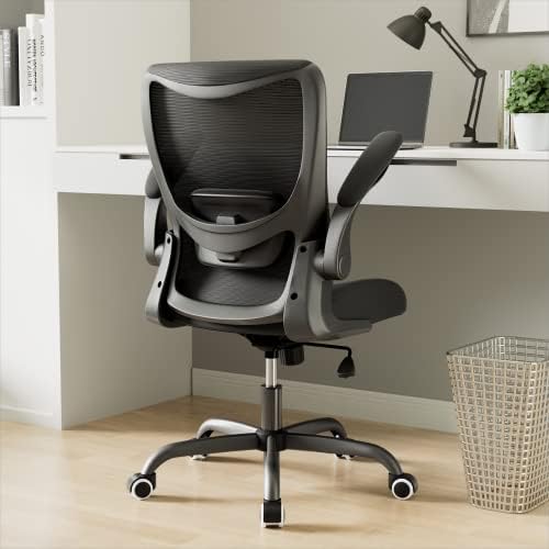 MUXX.STIL Office Chair, Ergonomic Desk Chair with Adjustable Lumbar Support and Flip up Armrest, Breathable Mesh Computer Chair for Home Office, Black by Unknown