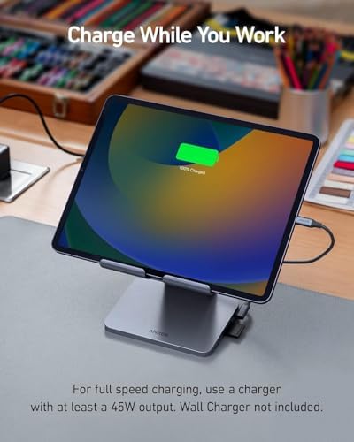 Anker USB C Hub for iPad, 551 USB-C Hub (8-in-1), with Foldable Tablet Stand, iPad Pro Dock, 4K HDMI, 2 USB-A Data Ports, for iPad Pro 5th Gen/iPad Air 5th Gen/iPad mini 6th and Later (Silver) - Image 4