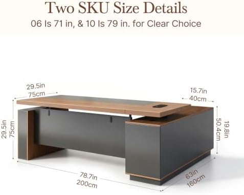 79-Inch Electric L-Shaped Executive Standing Desk with Storage - Image 2