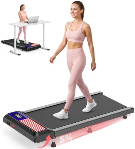 HCOIW Walking Pad Treadmill for Home Office, Portable Under Desk Treadmill | 3-in-1Foldable Walking Pad with Incline, Quiet,Remote, No Installation, Portable & EasyStorage for Home Office by Hongri
