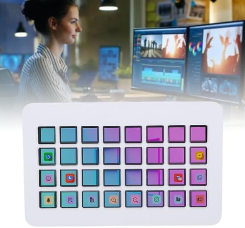 Stream Controller Deck, Macro Keypad with 32 Programmable Keys, Customizable Visual Touch Pad, for Content Creators, Streaming Gaming (White) - Image 7