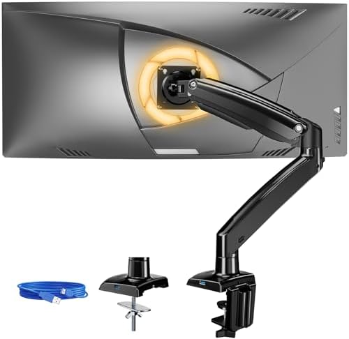 ErGear 17 to 49 inches Single Monitor Mount for Ultrawide Screens,Holds 26.5lbs,Heavy Duty Single Monitor Arm,Single Monitor Stand with Swivel,Tilt,Rotation for Home and Office,VESA 75/100mm by ErGear