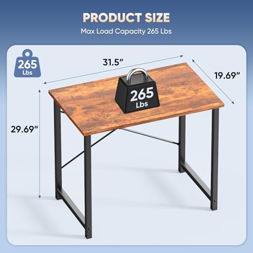 DUMOS 32 Inch Small Computer Desk, Gaming Desks for Home Office Bedroom - Image 3