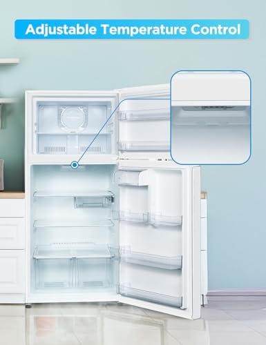 Commercial Cool 18 Cu. Ft. Top Mount Refrigerator with Freezer, 2-Door Refrigerator with Top Freezer and Adjustable Temperature Control, Ice Maker Ready, Energy Star Certified, White - Image 3