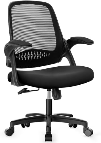 NEO CHAIR Office Desk Chair, Ergonomic Mesh with Flip-Up Armrests, Black by NEOCHAIR