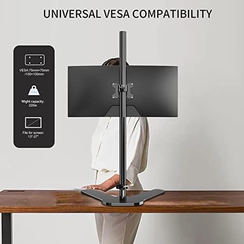 Pholiten Single Tall Monitor Mount with 47 inch Pole,Floor Computer Stand - Image 4