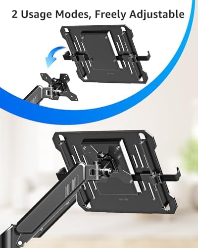 MOUNTUP Laptop Stand for Desk, 2-in-1 Monitor Mount with Laptop Tray Holds 2.2-22lbs, Adjustable Laptops Arm Mount for Max 17" Notebook & 32" Monitor, Laptops Desk Arm with Clamp/Grommet - Image 6
