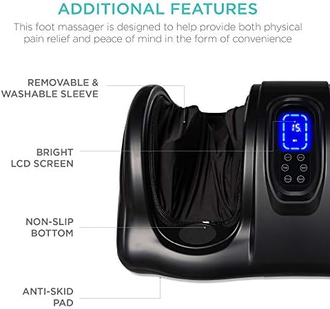 Best Choice Products Shiatsu Foot Massager for Pain Relief, Plantar Fasciitis, Neuropathy, Blood Circulation, Remote Control w/Compact Design - Black - Image 6