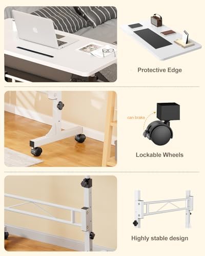 Small Standing Desk Adjustable Height,Mobile Stand Up Desk with Wheels - Image 6