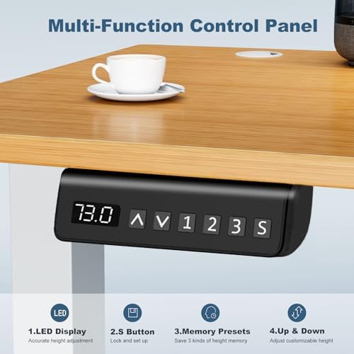 DUMOS 40 Inch Electric Standing Desk, Memory Adjustable Home Office Desk - Image 6