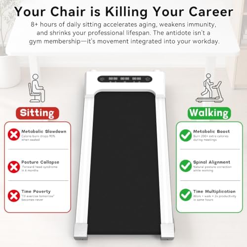 GOYOUTH 2.25HP Walking Pad, Quiet Under Desk Treadmill for Office, 300 LBS - Image 3