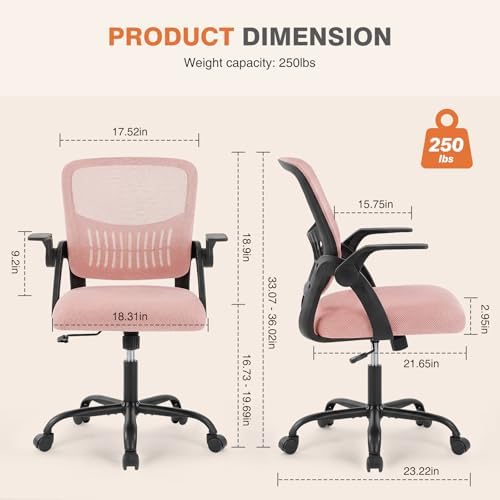 Sweetcrispy Computer Desk Chair, Mesh Office Chair, Lumbar Support - Image 3