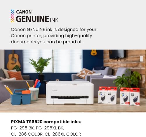 Canon PIXMA TS6520 Wireless Color Inkjet Printer, Duplex Printing, Copier/Scanner, 1.42" OLED Display, Compact, White - Image 6