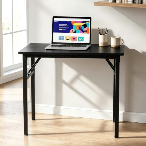 Need Small Computer Desk 31.5 in Folding Home Office Table Black - Image 2