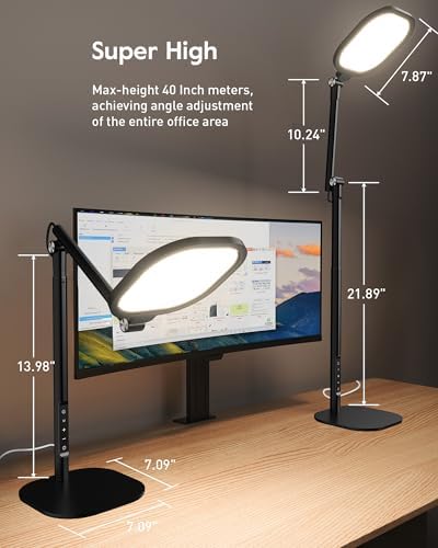 LitONES Tall LED Desk Lamps Home Office, Edge-Lit Eye-Care, 50 Light Modes - Image 6