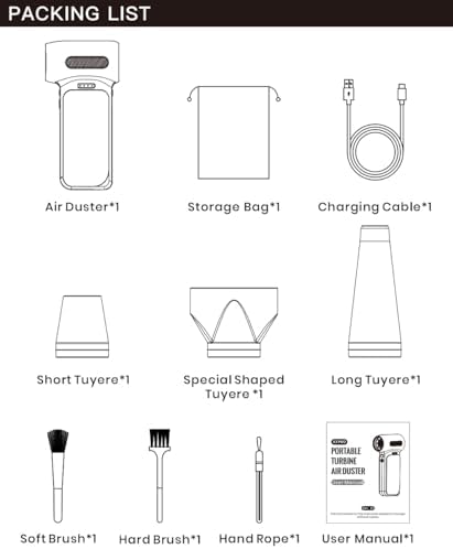 X3 PRO Compressed Air Duster-150000RPM Super Power Electric Air Duster, 4-Gear Adjustable Mini Blower with Fast Charging, Dust Blower for Computer, Keyboard, House, Outdoor and Car - Image 7