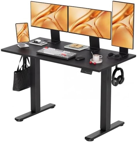 Claiks Electric Height Adjustable Standing Desk, 55x24 Inch, Black by CLAIKS
