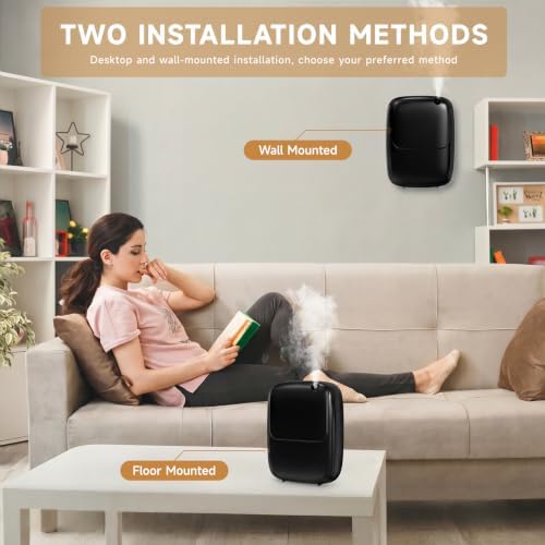 Waterless Essential Oil Diffuser — 3000sq.ft Smart Scent Air Machine with Cold Air Tech, App+Panel Control for Large Home Office Hotel Spa, Wall Mount 400ml (Black) - Image 3