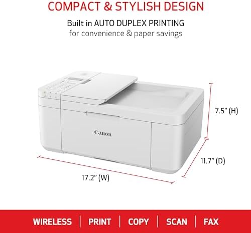 Canon PIXMA TR4720 All-in-One Wireless Printer Home use, with Auto Document Feeder, Mobile Printing and Built-in Fax, White - Image 3