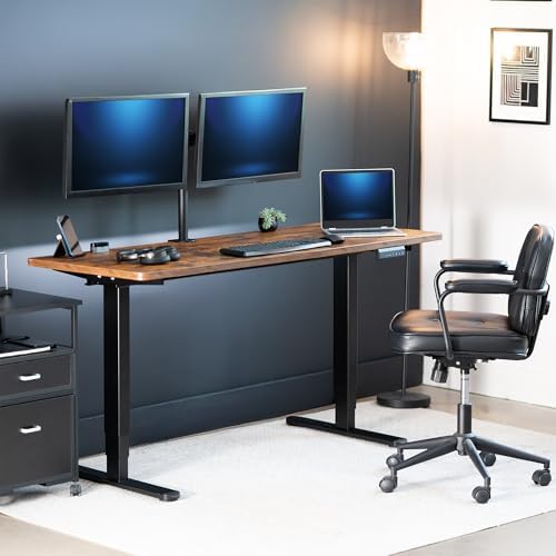 VIVO Rustic Vintage Brown 60 x 24 in Standing Desk, DESK-KIT-2B6N - Image 2