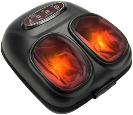LINGTENG Foot Massager, Heated Foot Massager (Maroon Red) by LINGTENG