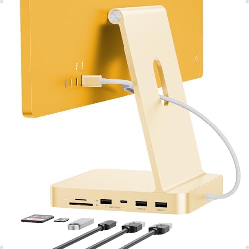 USB C HUB for iMac 24 inch M1/M3/M4 with M.2 NVMe 4TB SSD Enclosure by PULWTOP
