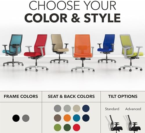 HON Ignition 2.0 Ergonomic Office Chair, Lumbar Support, Desk Chair, Black - Image 6