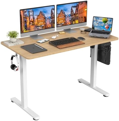 STARY Electric Standing Desk Adjustable Height Sit Stand Home Office Desk with Splice Board by STARYHavenLiving