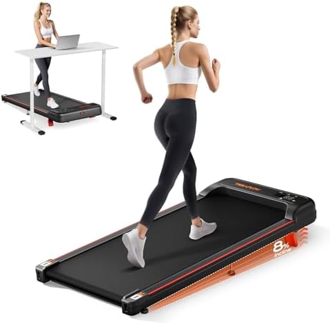TREAFLOW Walking Pad with Incline, Under Desk Treadmills for Home by TREAFLOW