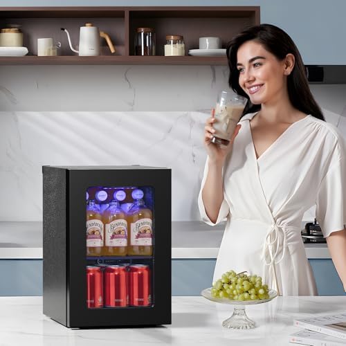 Antarctic Star 18L Mini Fridge 24 Can,Beverage Refrigerator with Quiet Compressor LED Light,Small Cooler with Electronic Temperature Control for Home/Office/Dorm/Bar. - Image 7