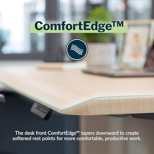 Vari ComfortEdge Electric Standing Desk – 60x30 – Light Wood/White - Image 3