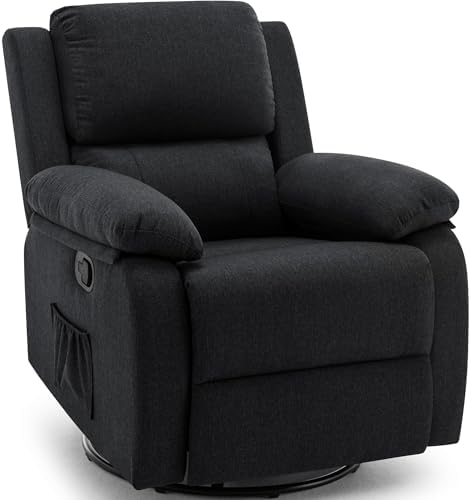 Korser Recliner Chair, 360 Swivel Rocker Chair for Adults, Small Rocking Recliner for Small Spaces, Upholstered Fabric Glider Recliner Nursery by KORSER