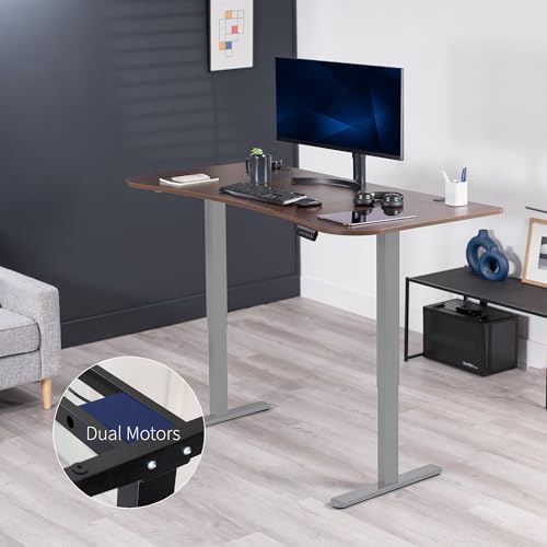 VIVO Dark Walnut 60 x 24 in Standing Desk, DESK-KIT-E2G1D - Image 3