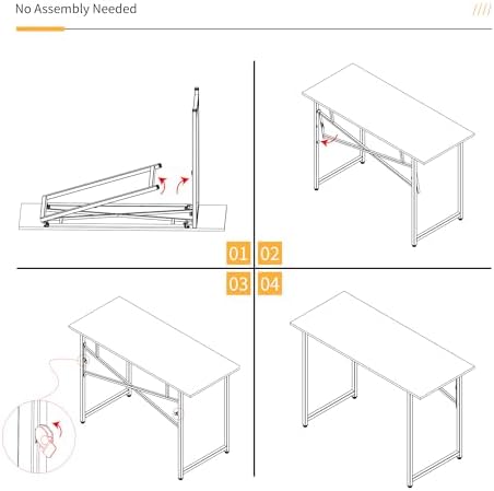 Lutown-Teen Folding Desk 47 inch No Assembly Required, Beige - Image 4